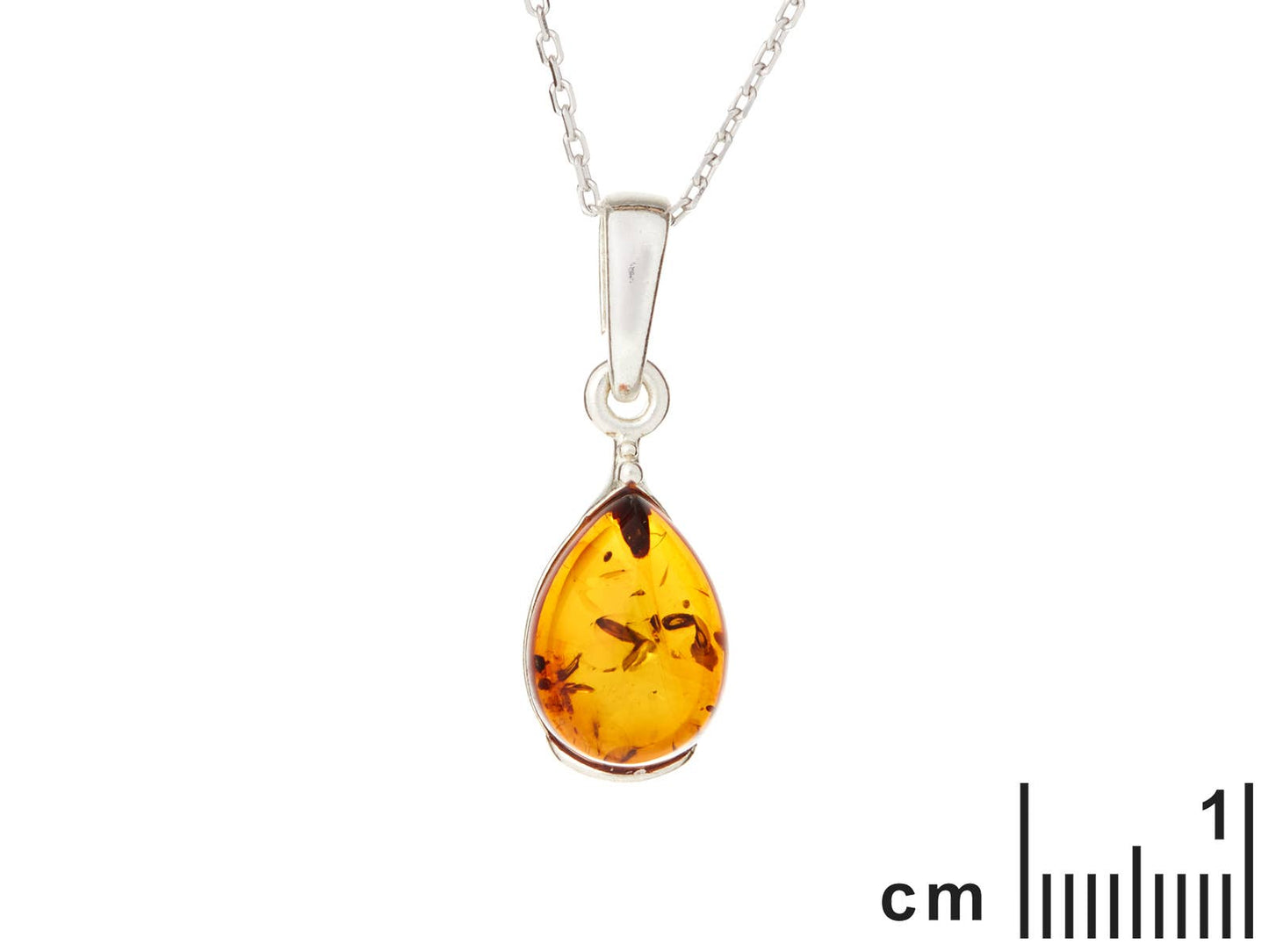 Cognac drop pendant made of amber