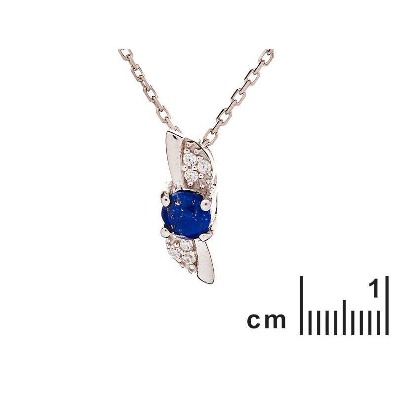 Round pendant made of blue lapis lazuli, 925 sterling silver