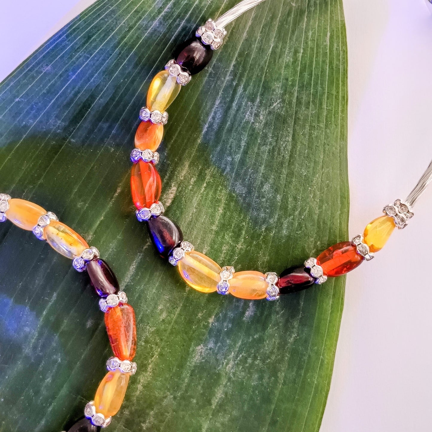 Amber bracelet with zirconia applications