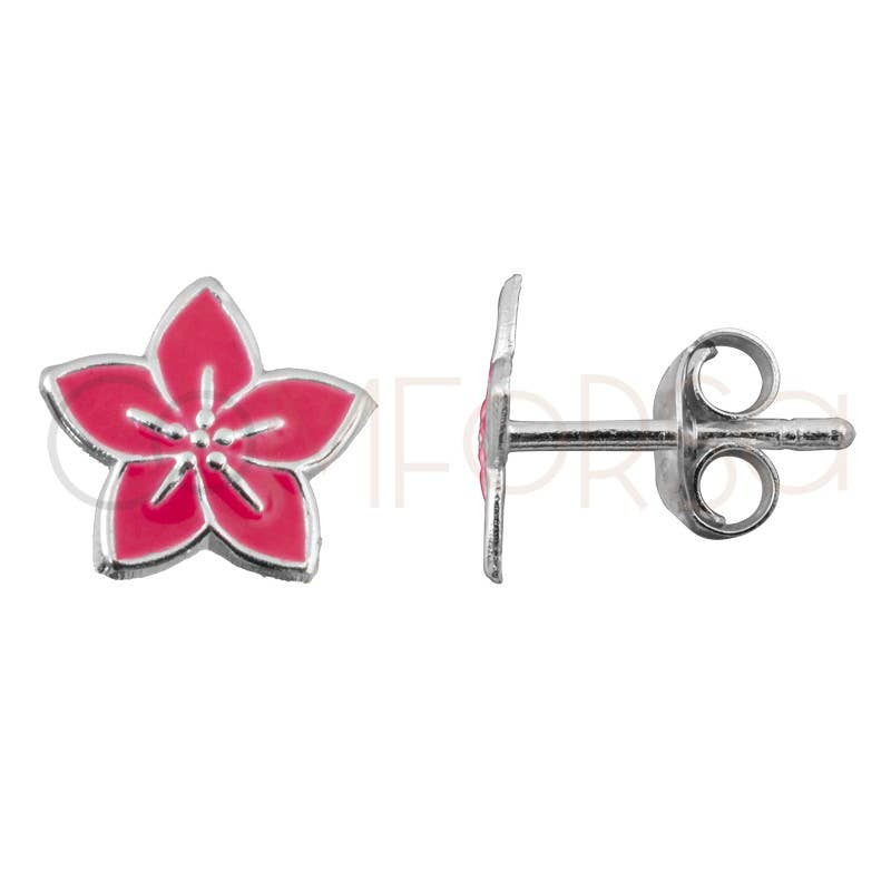Hawaiianischer Rosen-Ohrring, 925er-Silber
