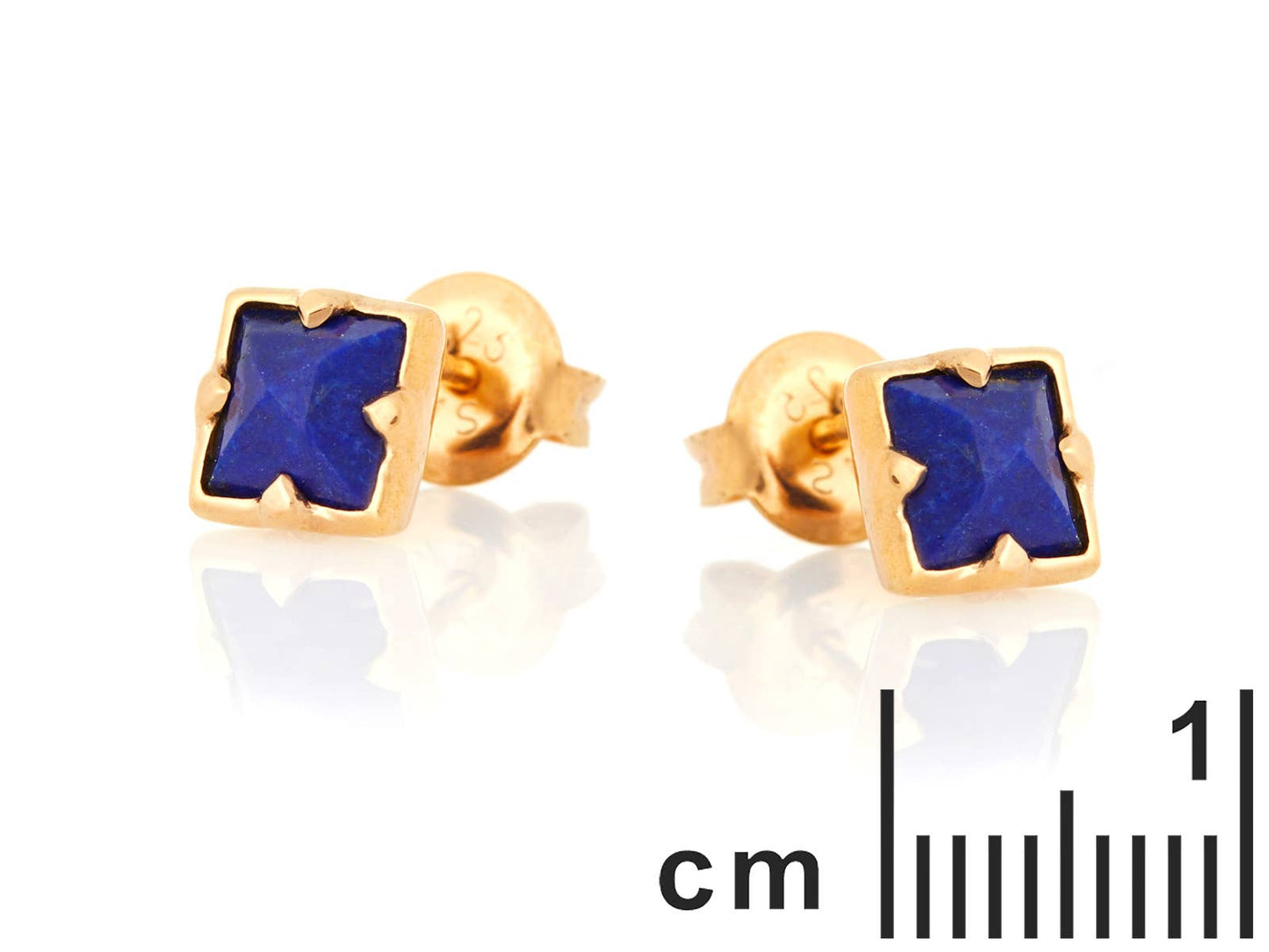 Lapis lazuli earrings, 925 silver gold-plated