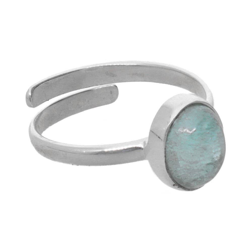 Oval Aquamarin-Set in 925er Sterlingsilber