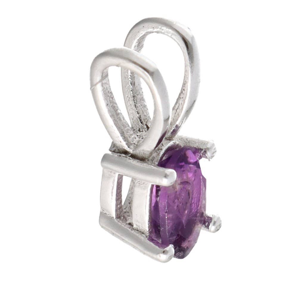 Amethyst-Anhänger Oval Mini aus 925er Sterlingsilber