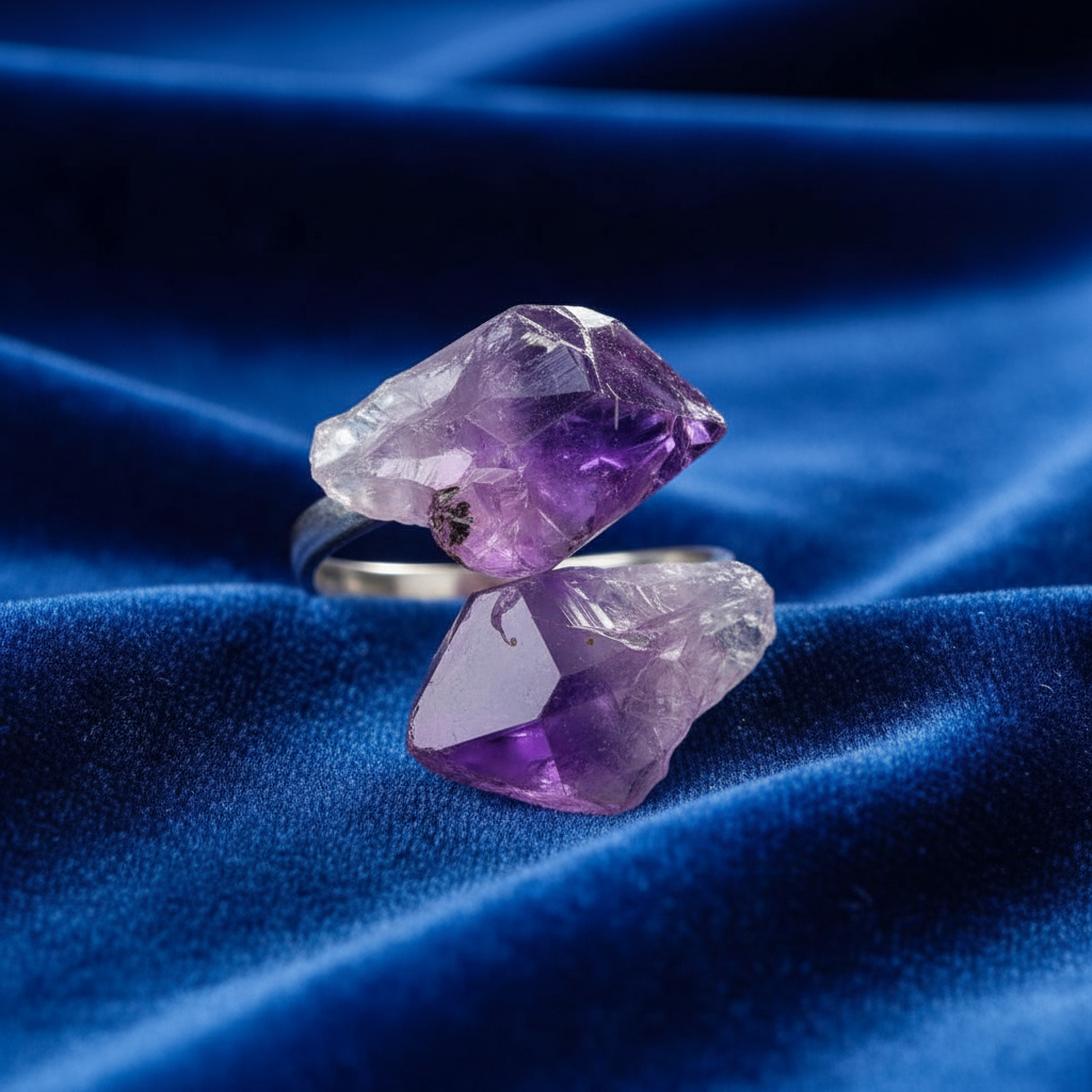 Ring auf blauem Samt