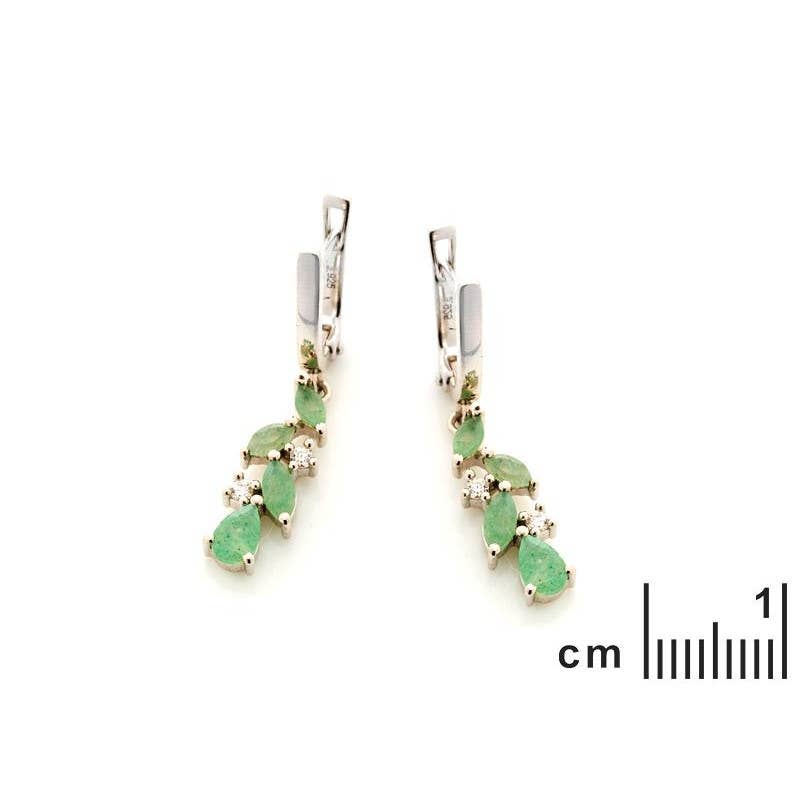 Earrings made of natural green aventurine, 925 sterling silver
