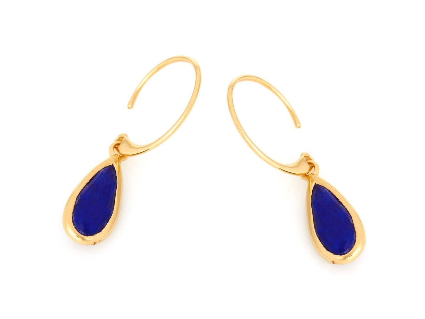 LAPIS LAZULI EARRINGS MADE OF 925 SILVER, GOLD-PLATED