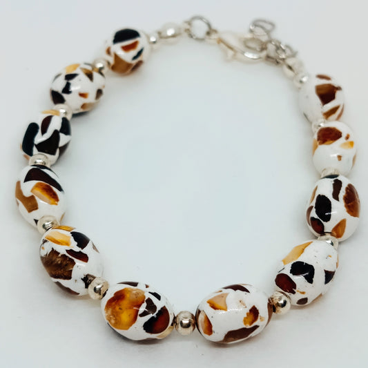 Epoxy and amber gemstone bracelet for children and adults