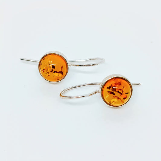 Amber earrings Katja, 925 silver