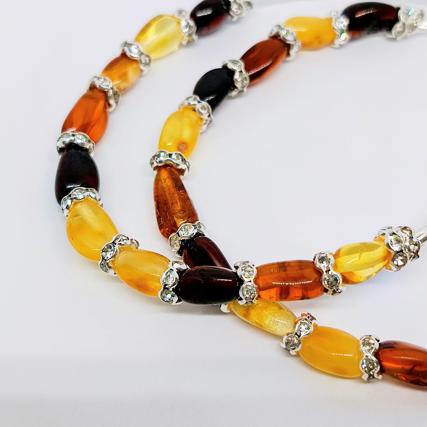 Amber bracelet with zirconia applications