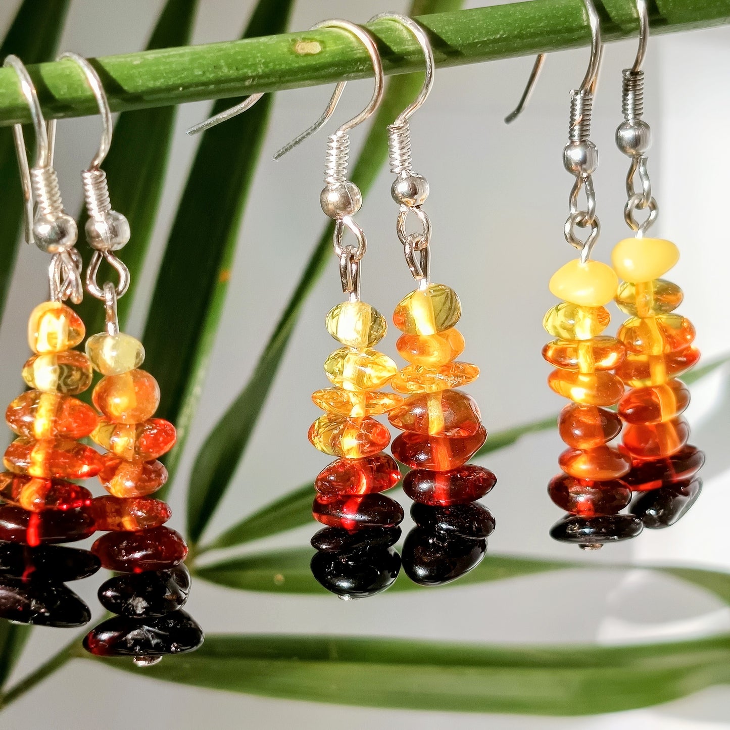 Amber earrings "Ombre"
