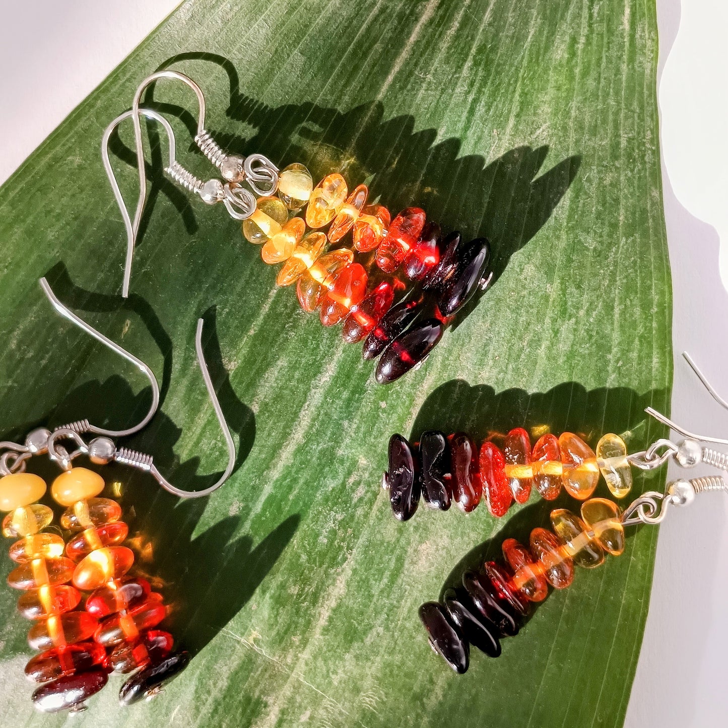 Amber earrings "Ombre"