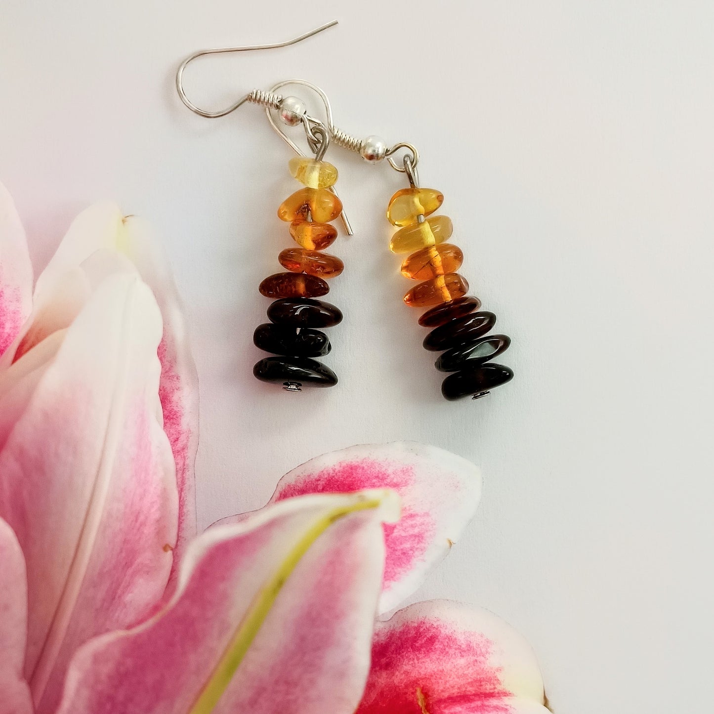 Amber earrings "Ombre"