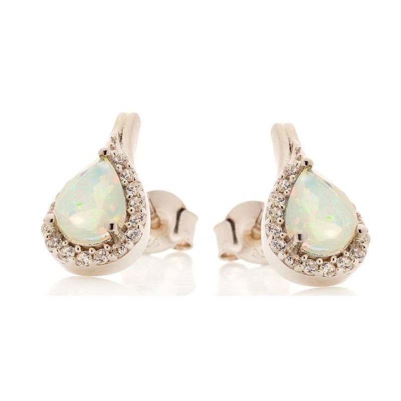 Drop earrings with Ethiopian opal