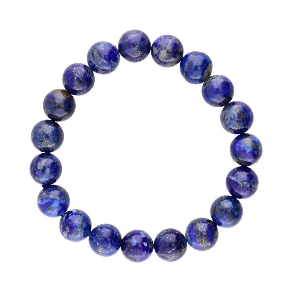 Lapislazuli-Armband, glatte Kugel, 10 mm