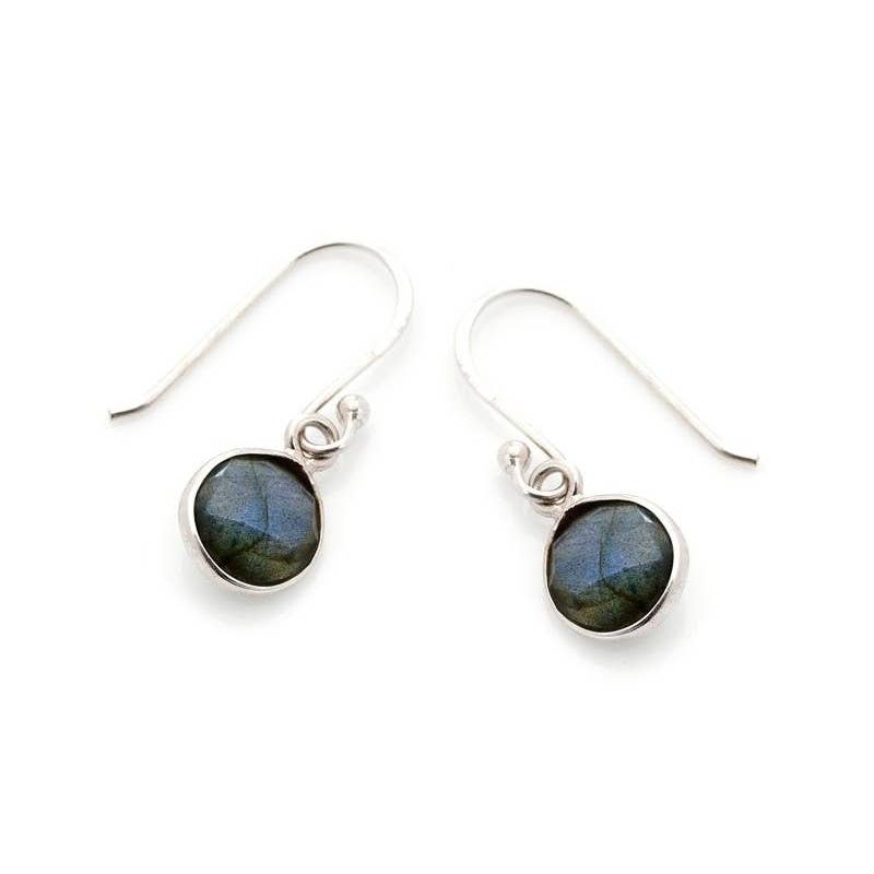 Multicolor labradorite earrings, silver 925