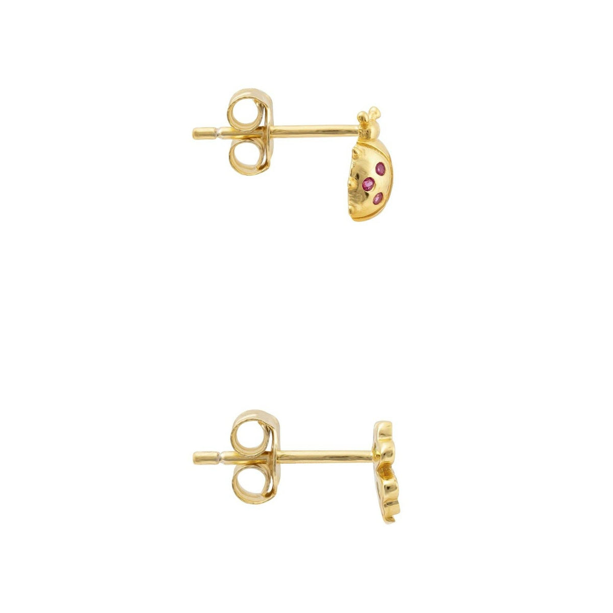 Fortune asymmetrische Ohrringe aus 925er Sterlingsilber mit Gelbgoldplattierung