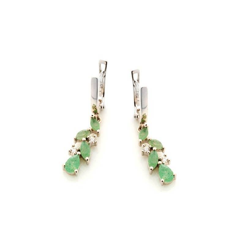Earrings made of natural green aventurine, 925 sterling silver