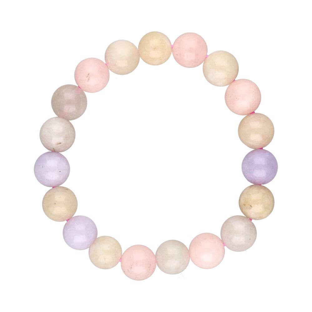 Bracelet with aquamarine and morganite, 10 mm