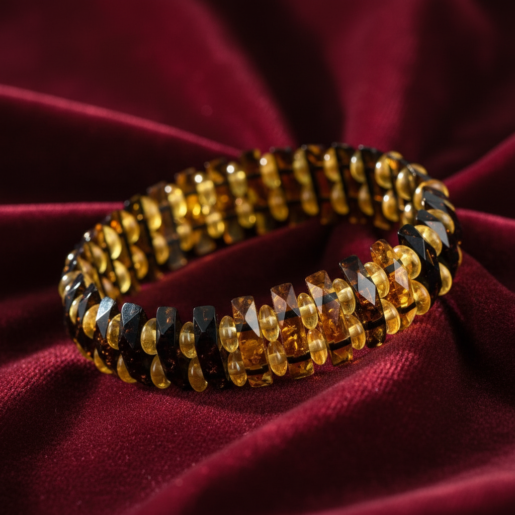Amber Armband auf Samthintergrund