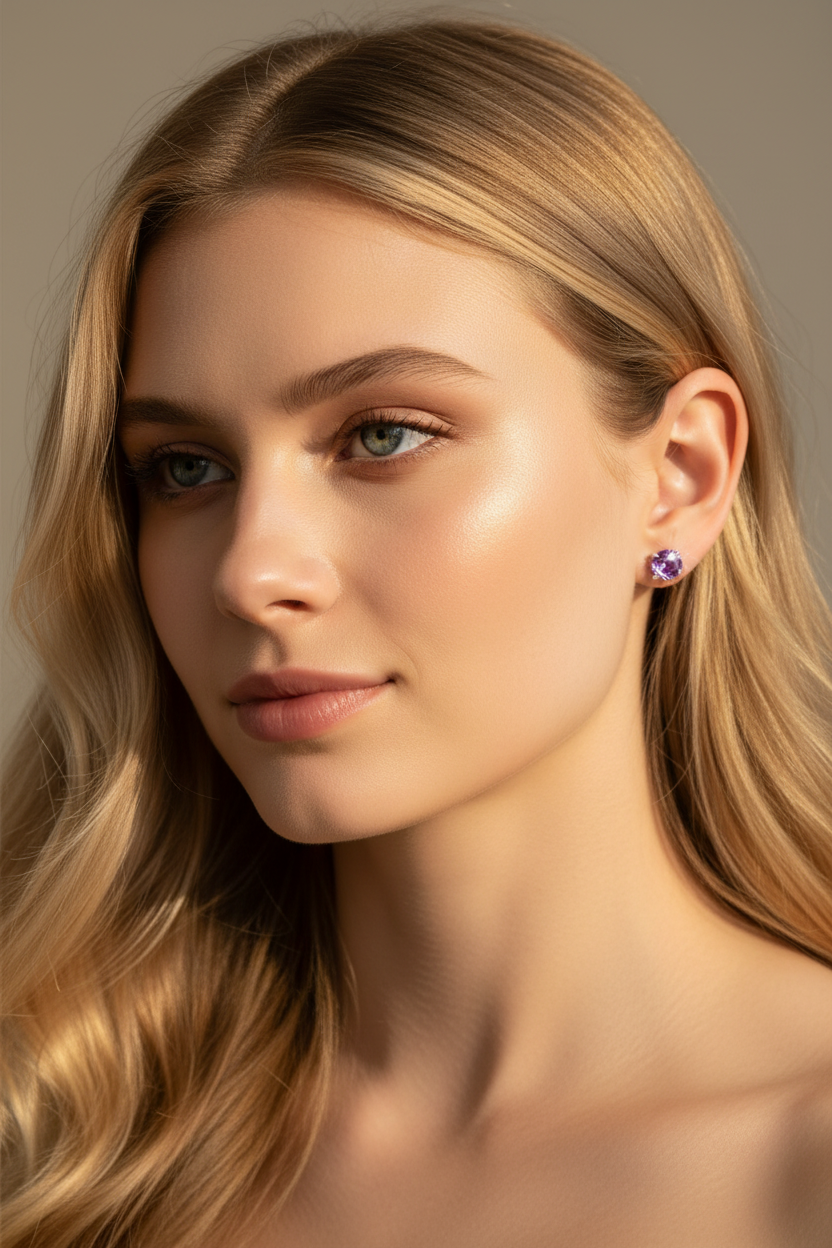 Amethyst Ohrstecker - Blonde Variante