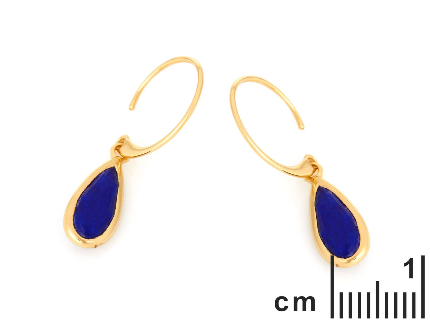 LAPIS LAZULI EARRINGS MADE OF 925 SILVER, GOLD-PLATED