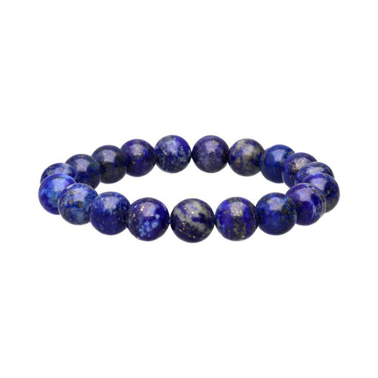 Lapislazuli-Armband, glatte Kugel, 10 mm
