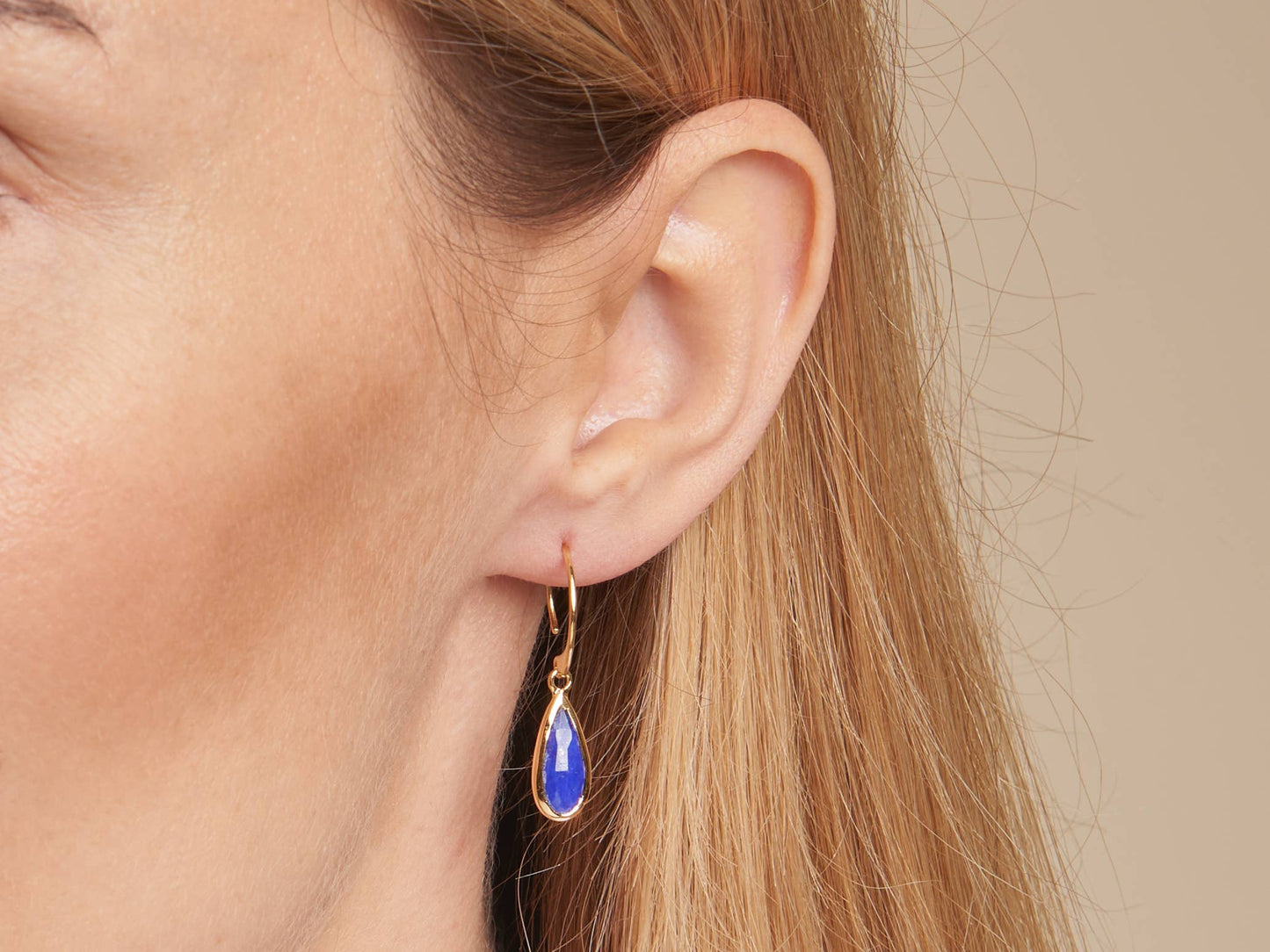 LAPIS LAZULI EARRINGS MADE OF 925 SILVER, GOLD-PLATED