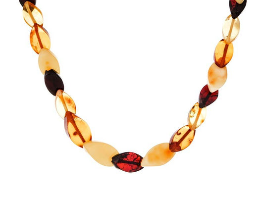 Natürliche mehrfarbige Bernsteinkette, 45 cm