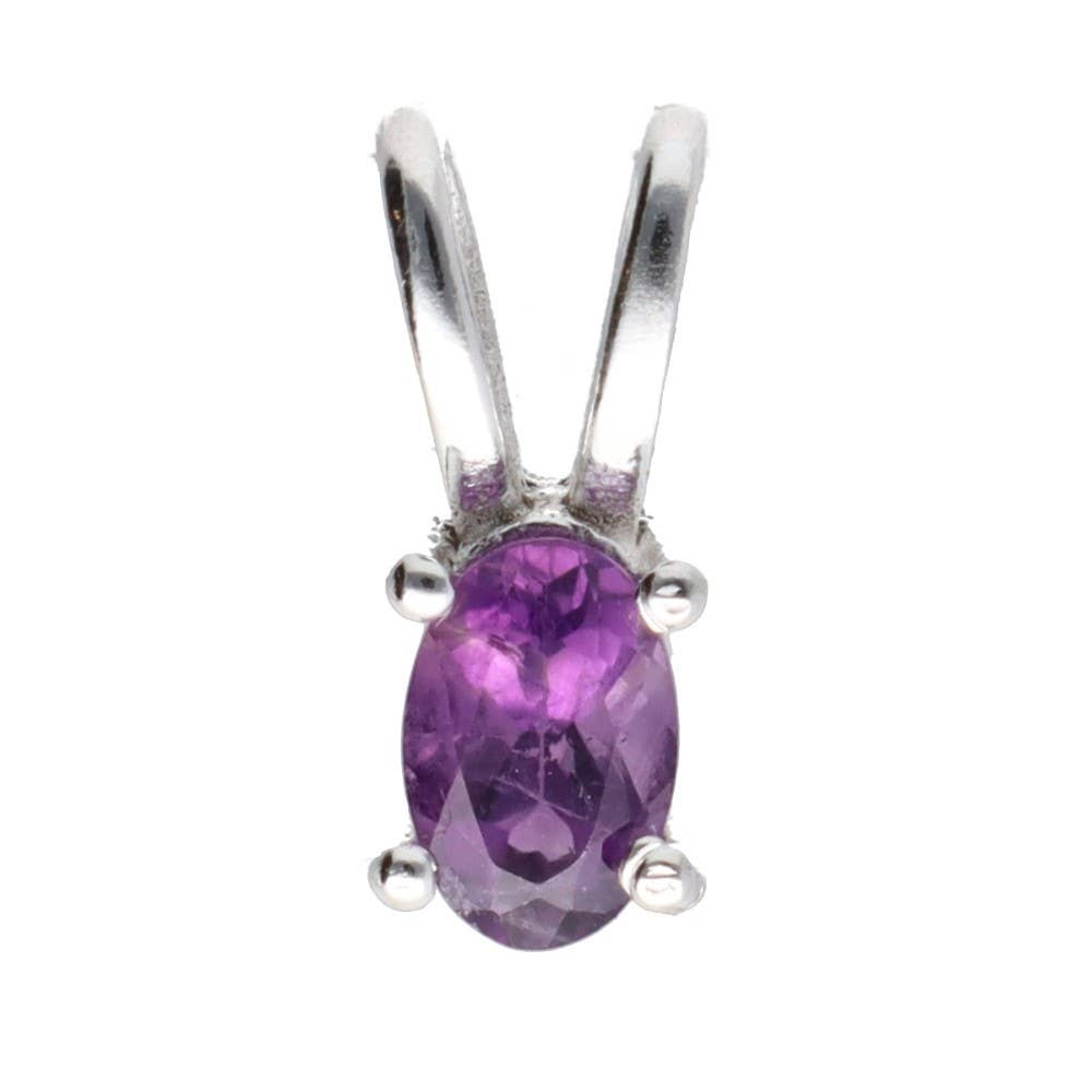 Amethyst-Anhänger Oval Mini aus 925er Sterlingsilber