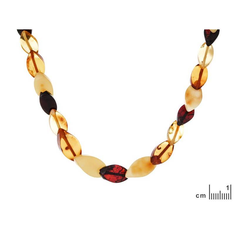 Natürliche mehrfarbige Bernsteinkette, 45 cm