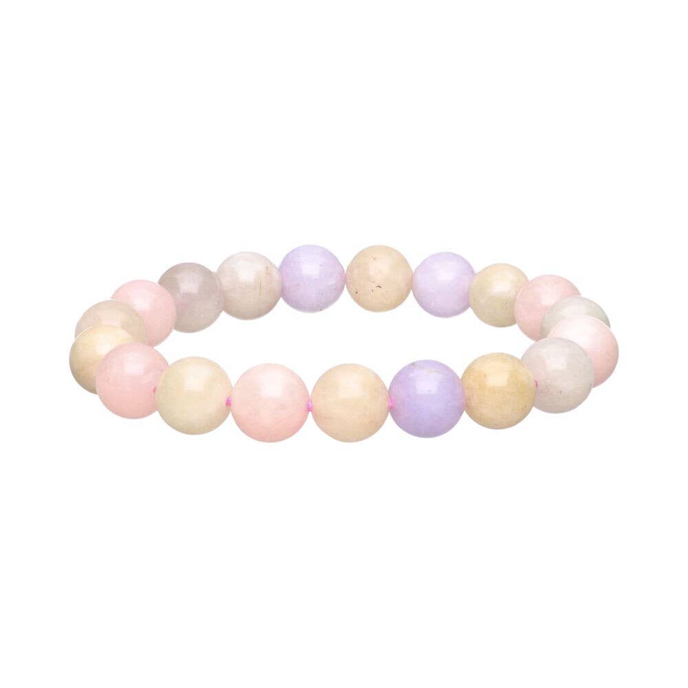 Bracelet with aquamarine and morganite, 10 mm